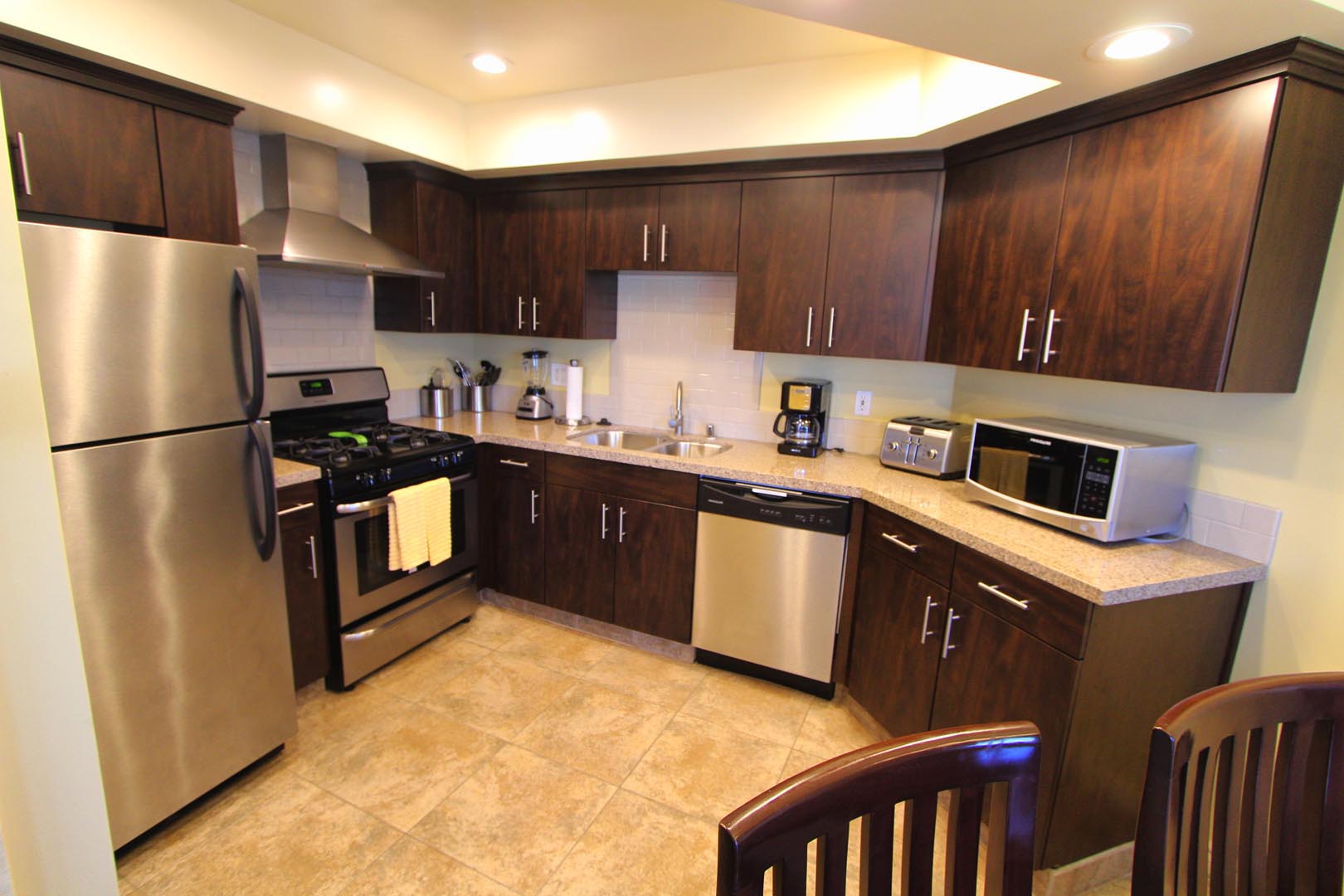 A fully equipped kitchen at VRI's Four Seasons Pacifica in San Clemente, California.